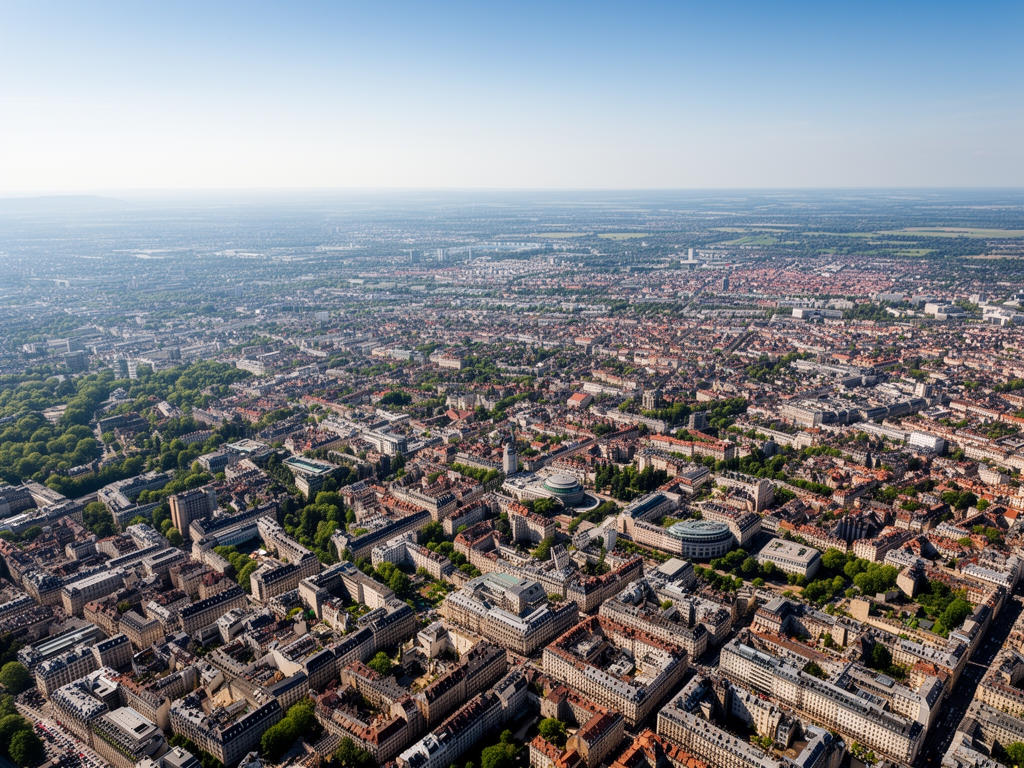 Vue aérienne d'un jardin zen japonais avec gravier ratissé en cercles concentriques autour de pierres naturelles, arbuste bonsaï au centre, lumière matinale douce
